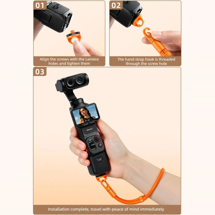 For Insta360 Luna Ultra Anti-Loss Self-Locking Adjustable Camera Wrist Lanyard(Orange) - Image 7