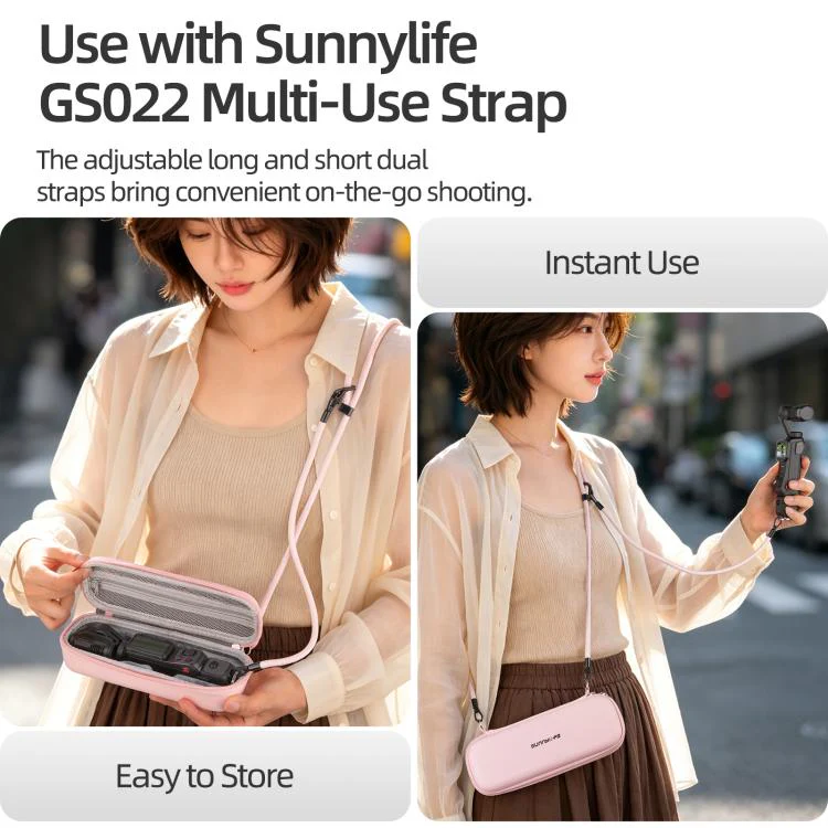 For Insta360 Luna Ultra Sunnylife Colorful Protective Organizer Standard Combo Bag(Cherry Pink) - Image 13