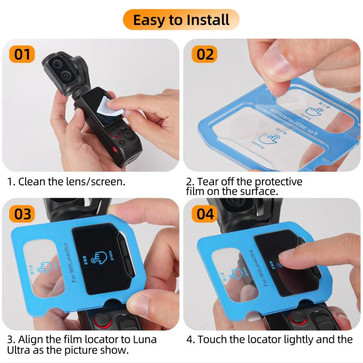 For Insta360 Luna Ultra Sunnylife Lens Screen Protector AR Anti-ReflectionTempered Glass Film(1 Set) - Image 9
