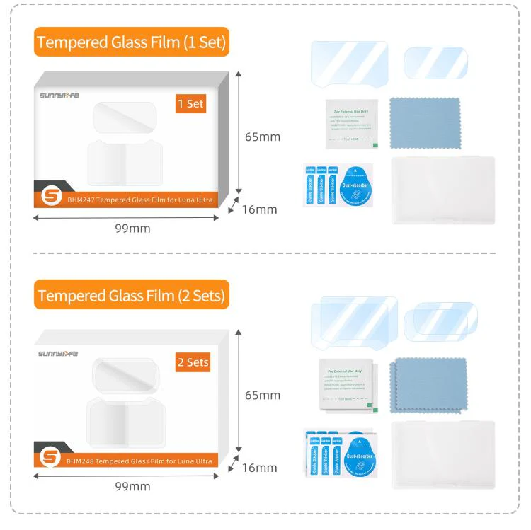 For Insta360 Luna Ultra Sunnylife Lens Screen Protector Tempered Glass Film(1 Set) - Image 8