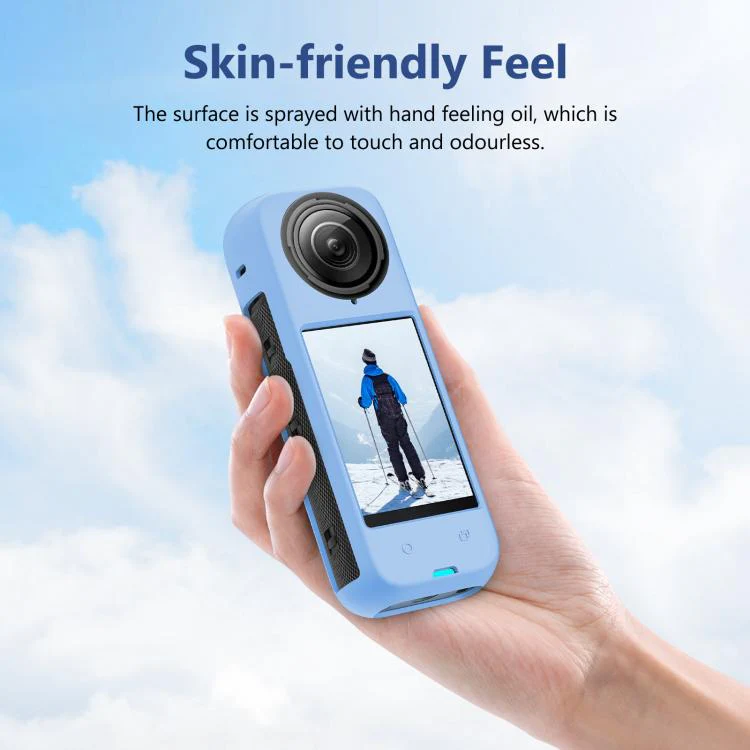 For Insta360 X4 PULUZ Full Body Dust-proof Silicone Protective Case (Blue) - Image 5