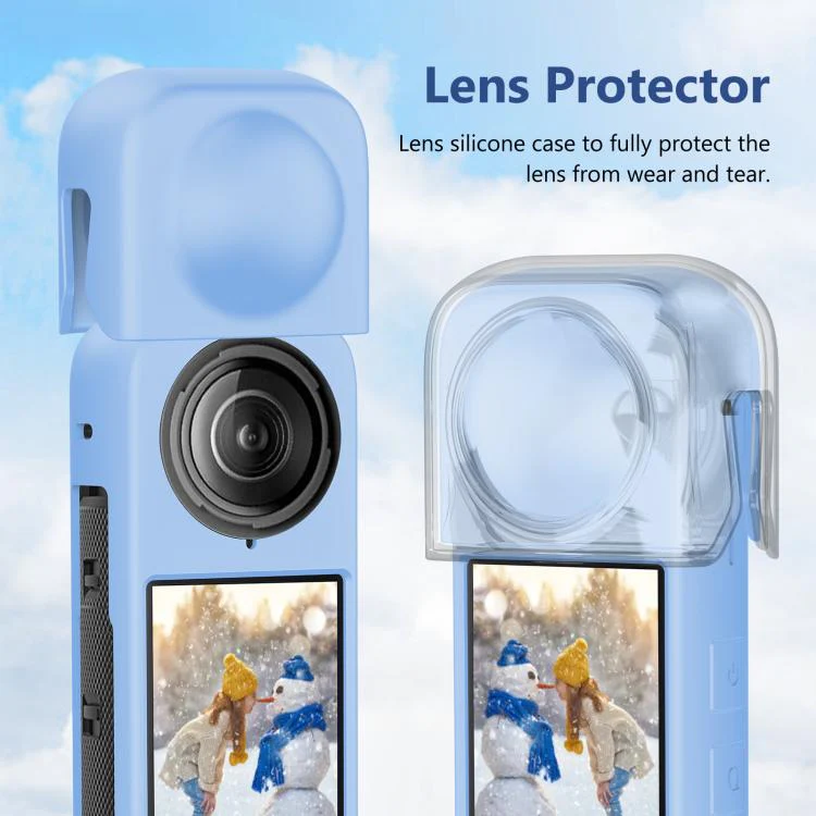 For Insta360 X4 PULUZ Full Body Dust-proof Silicone Protective Case (Blue) - Image 6