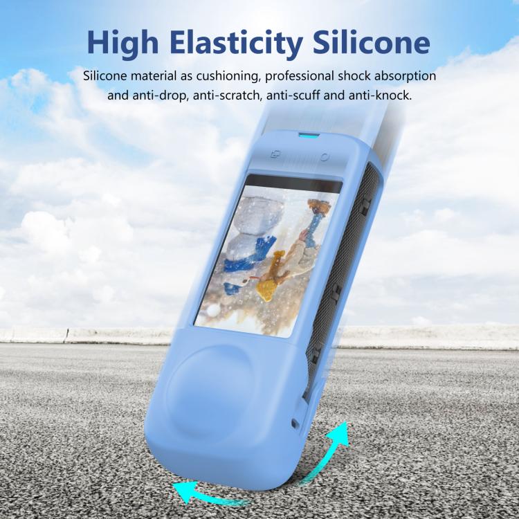 For Insta360 X4 PULUZ Full Body Dust-proof Silicone Protective Case (Blue) - Image 8