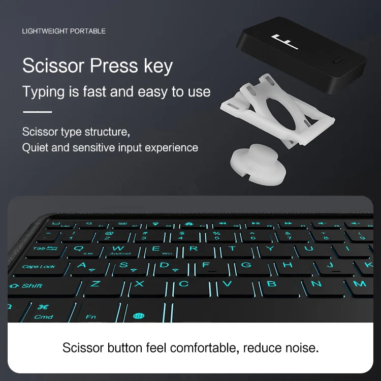 For iPad Pro 11 2024 Intelligent Detachable Touch Bluetooth Keyboard Leather Tablet Case with Backlight/Pen Slot(Black) - Image 8