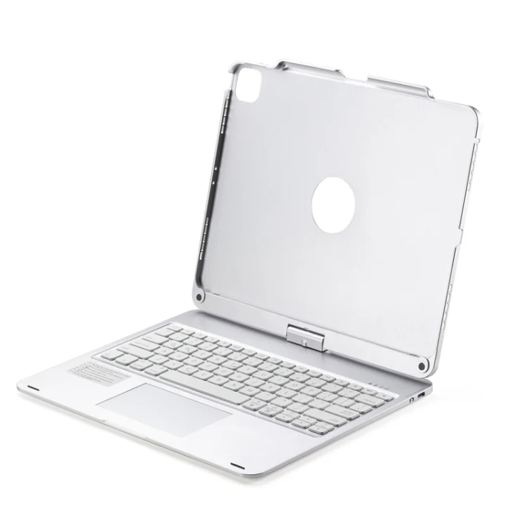 For iPad Pro 12.9 Inch 2022/2021/2020/2018 Tablet Bluetooth Touch Keyboard With Backlight 360 Degree Rotation(Silver) - Image 2
