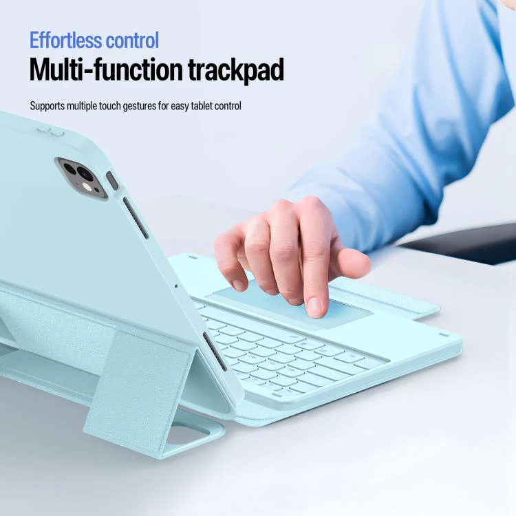 For iPad Pro 13 2025 / 2024 DUX DUCIS YK Series Magnetic Wireless Keyboard Vegan Leather Tablet Case(Blue) - Image 6
