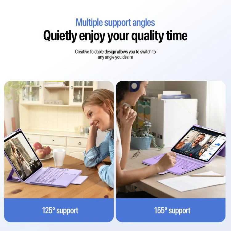 For iPad Pro 13 2025 / 2024 DUX DUCIS YK Series Magnetic Wireless Keyboard Vegan Leather Tablet Case(Purple) - Image 8
