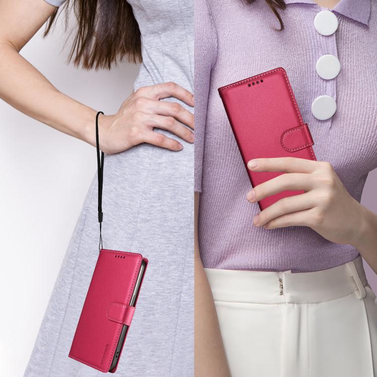 For iPhone 17 BETOPNICE Pearlescent RFID Vegan Leather Phone Case with Strap(Red) - Image 8