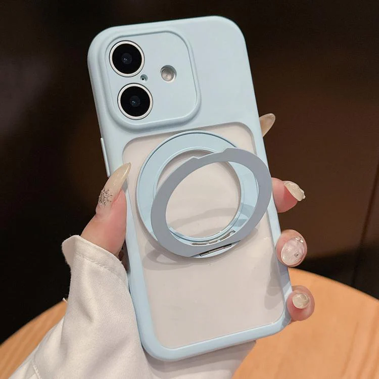 For iPhone 17 Dopamine Rotation Pivot Holder Phone Case(Blue)