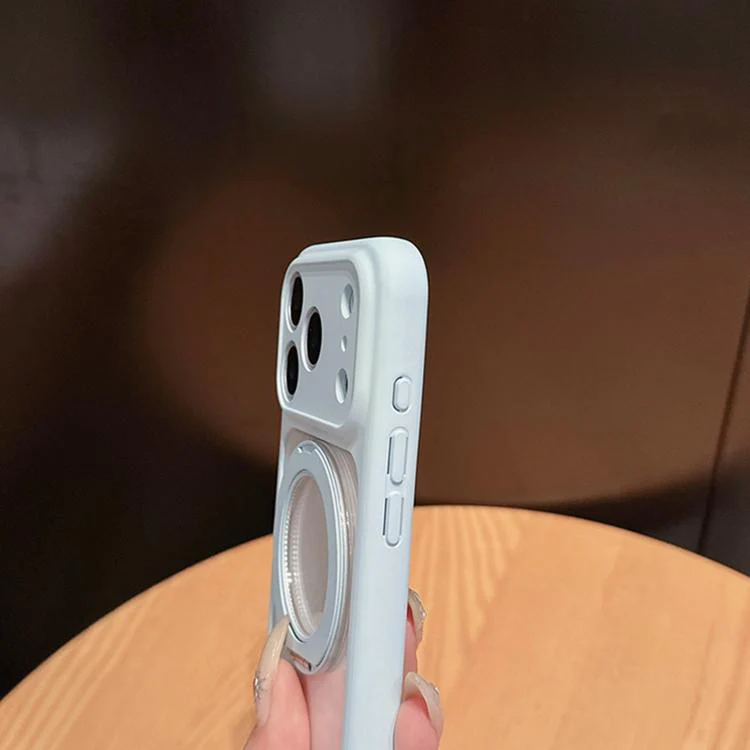For iPhone 17 Dopamine Rotation Pivot Holder Phone Case(Silver) - Image 5