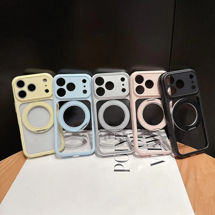 For iPhone 17 Pro Dopamine Rotation Pivot Holder Phone Case(Yellow) - Image 2