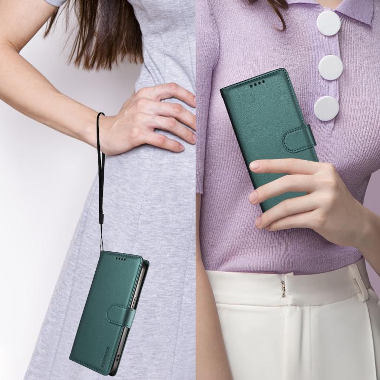 For iPhone 17 Pro Max BETOPNICE Pearlescent RFID Vegan Leather Phone Case with Strap(Green) - Image 8