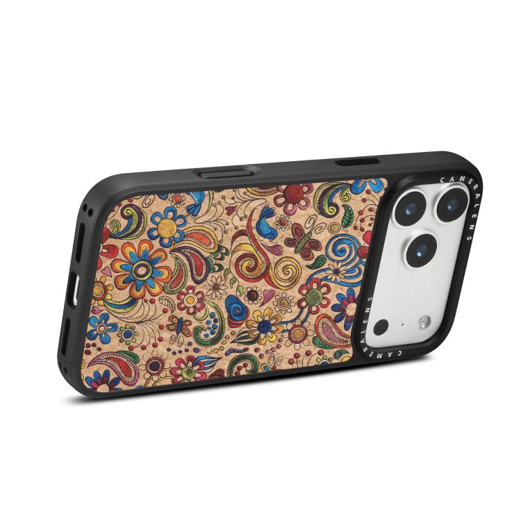 For iPhone 17 Pro Max Denior A28 Ethnic Embroider Pattern Style Magnetic Phone Case(Khaki) - Image 4