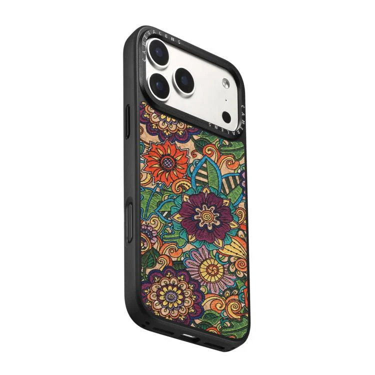 For iPhone 17 Pro Max Denior A28 Ethnic Embroider Pattern Style Magnetic Phone Case(Purple) - Image 2