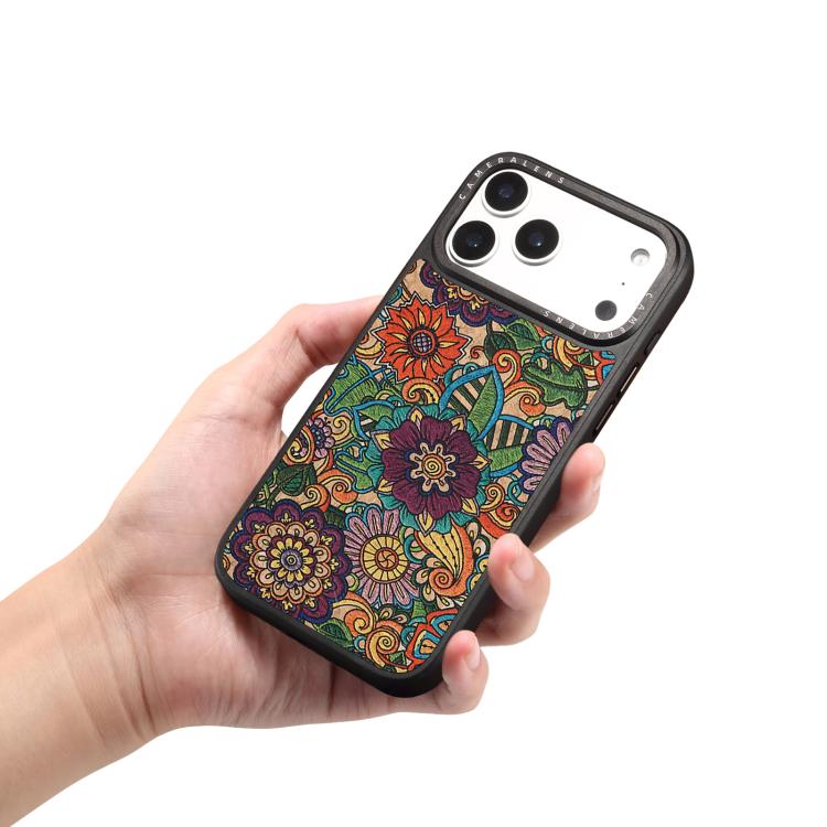 For iPhone 17 Pro Max Denior A28 Ethnic Embroider Pattern Style Magnetic Phone Case(Purple) - Image 3