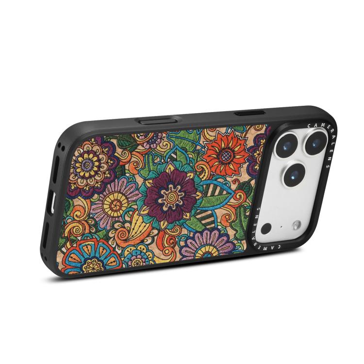 For iPhone 17 Pro Max Denior A28 Ethnic Embroider Pattern Style Magnetic Phone Case(Purple) - Image 4
