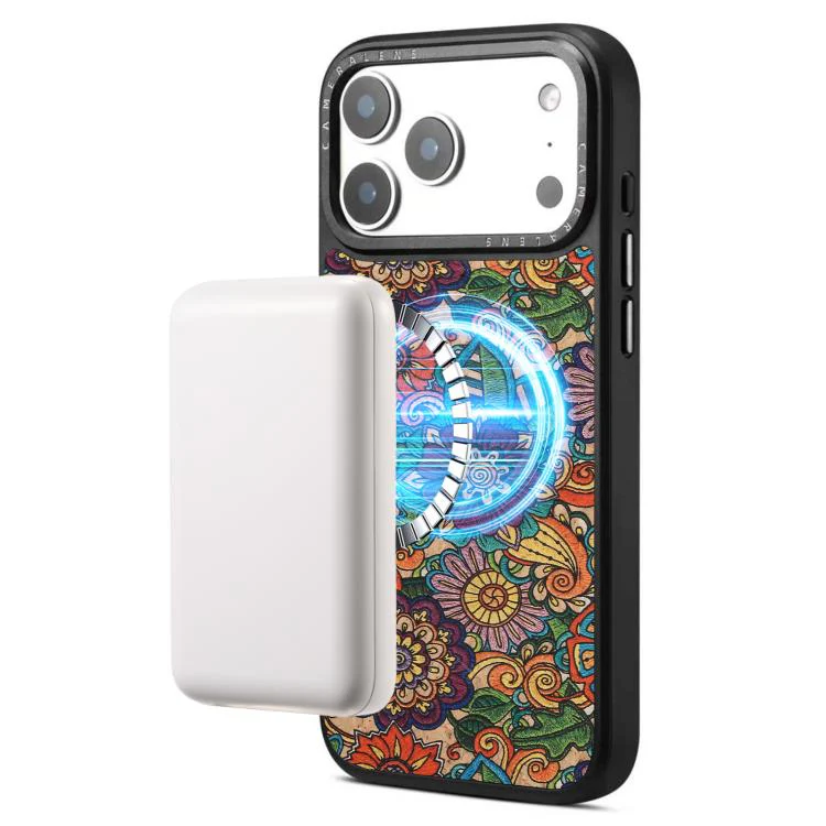 For iPhone 17 Pro Max Denior A28 Ethnic Embroider Pattern Style Magnetic Phone Case(Purple) - Image 5