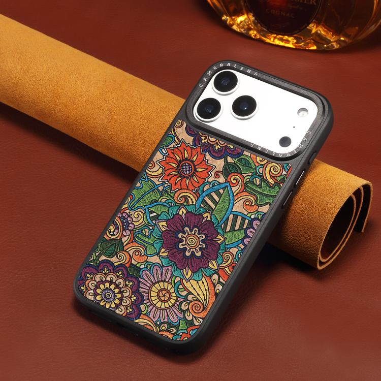 For iPhone 17 Pro Max Denior A28 Ethnic Embroider Pattern Style Magnetic Phone Case(Purple) - Image 6