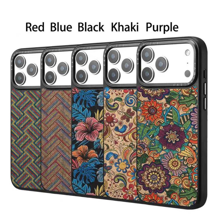 For iPhone 17 Pro Max Denior A28 Ethnic Embroider Pattern Style Magnetic Phone Case(Purple) - Image 8