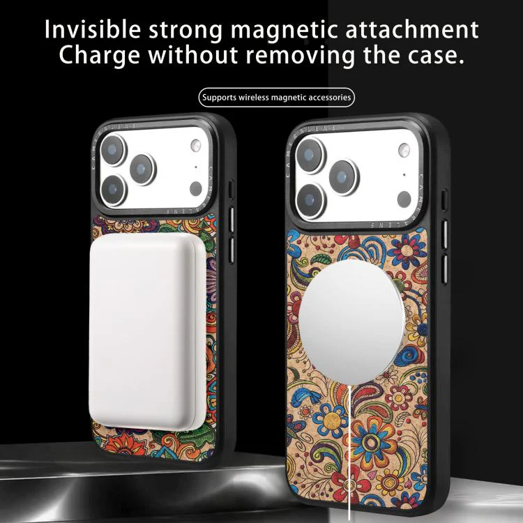 For iPhone 17 Pro Max Denior A28 Ethnic Embroider Pattern Style Magnetic Phone Case(Red) - Image 9