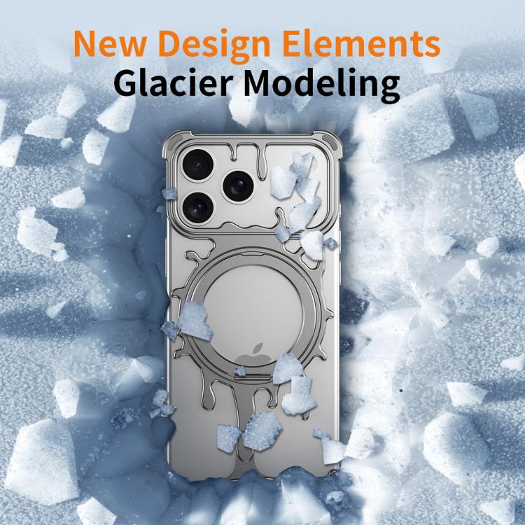 For iPhone 17 Pro Max J TRIBE Glacier Series Cooling 360-Degree Rotating Holder Magnetic Phone Case(Orange) - Image 3