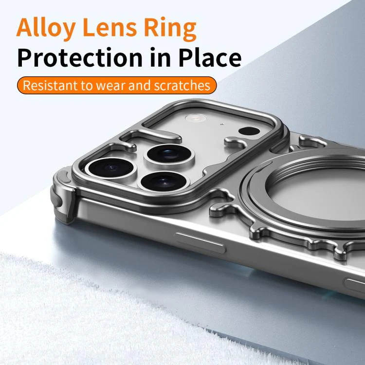 For iPhone 17 Pro Max J TRIBE Glacier Series Cooling 360-Degree Rotating Holder Magnetic Phone Case(Orange) - Image 4