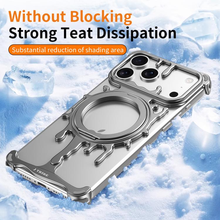 For iPhone 17 Pro Max J TRIBE Glacier Series Cooling 360-Degree Rotating Holder Magnetic Phone Case(Orange) - Image 5