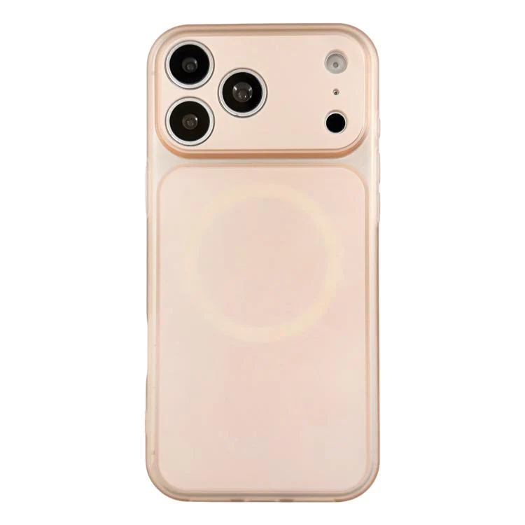 For iPhone 17 Pro Max Skin Feel Frosted Liquid Silicone Magnetic Phone Case(Pink)