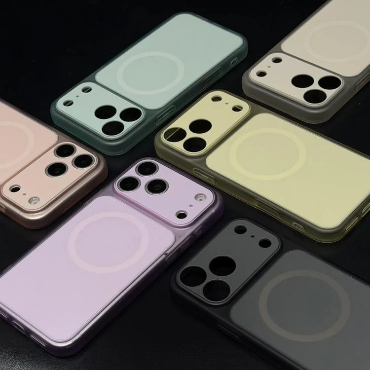 For iPhone 17 Pro Max Skin Feel Frosted Liquid Silicone Magnetic Phone Case(Pink) - Image 3