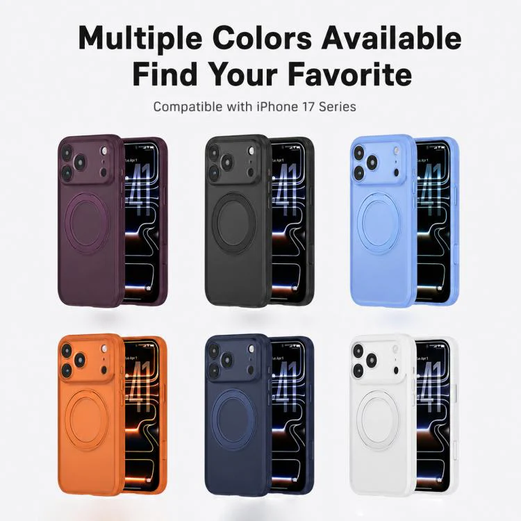 For iPhone 17 Pro Max Textured Non-slip Shockproof Magnetic Phone Case with Holder(Purple) - Image 13