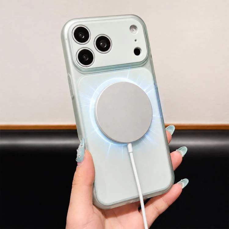 For iPhone 17 Pro Skin Feel Frosted Liquid Silicone Magnetic Phone Case(Green) - Image 6