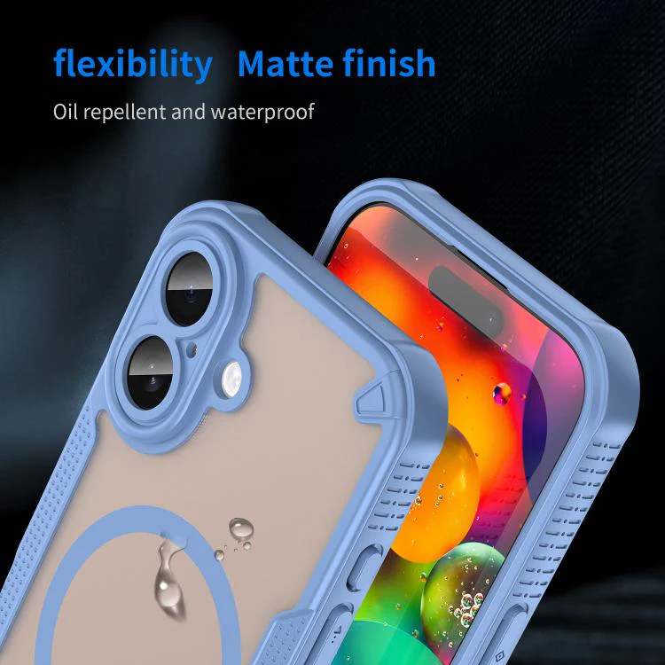 For iPhone 18 Armor Glaze MagSafe Magnetic Phone Case(Blue) - Image 8
