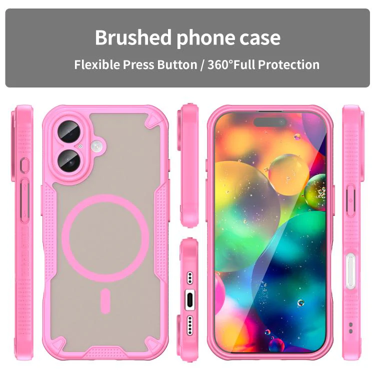 For iPhone 18 Armor Glaze MagSafe Magnetic Phone Case(Pink) - Image 2
