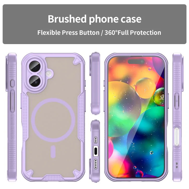 For iPhone 18 Armor Glaze MagSafe Magnetic Phone Case(Purple) - Image 2