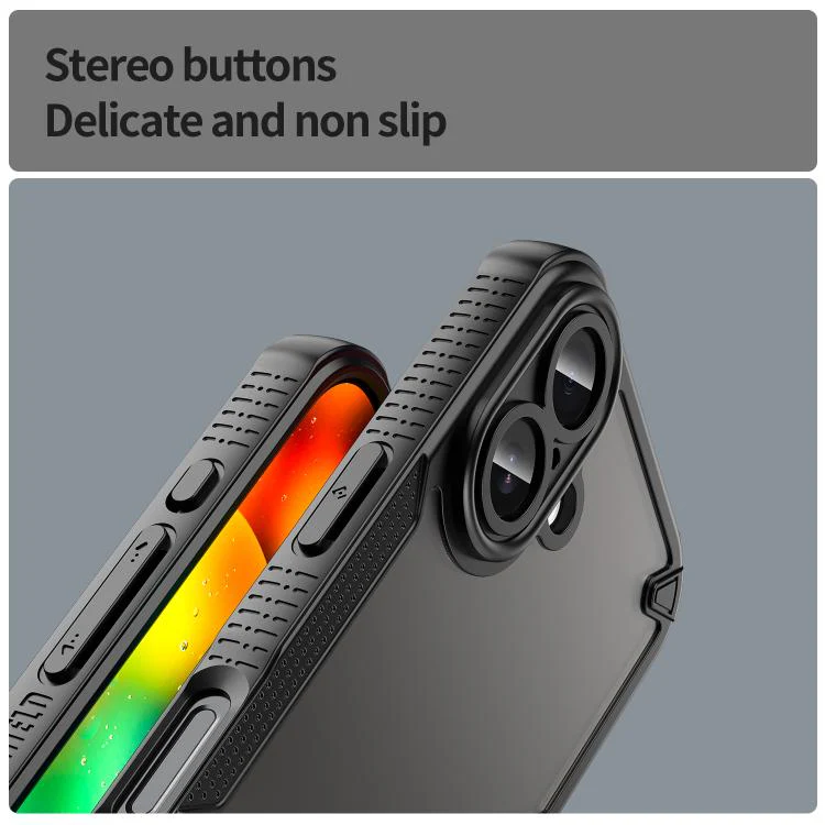 For iPhone 18 Armor Glaze PC Hybrid TPU Phone Case(Black) - Image 6