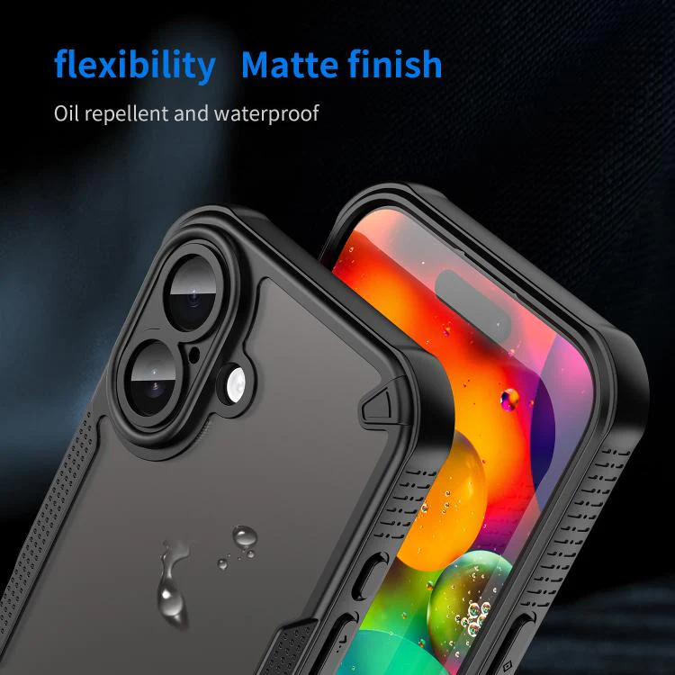 For iPhone 18 Armor Glaze PC Hybrid TPU Phone Case(Black) - Image 8