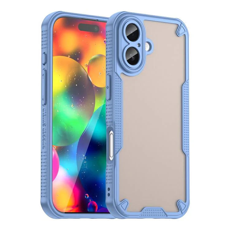 For iPhone 18 Armor Glaze PC Hybrid TPU Phone Case(Blue)