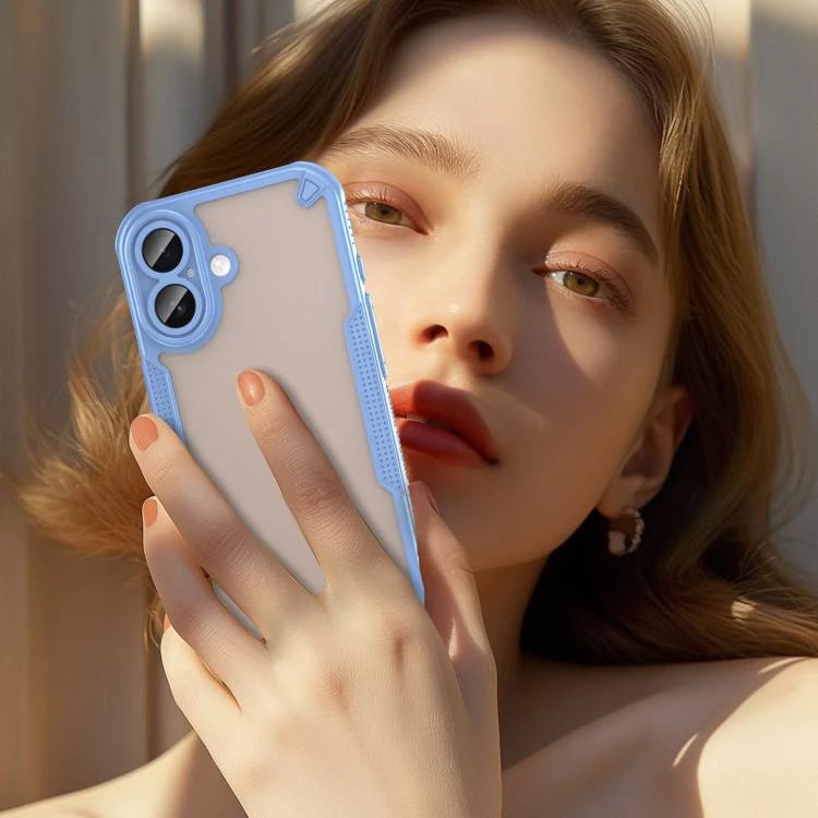 For iPhone 18 Armor Glaze PC Hybrid TPU Phone Case(Blue) - Image 3