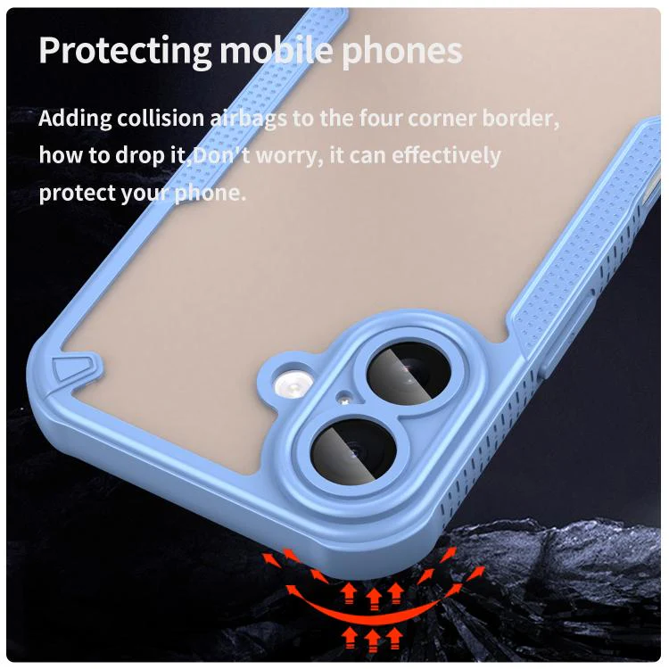 For iPhone 18 Armor Glaze PC Hybrid TPU Phone Case(Blue) - Image 4