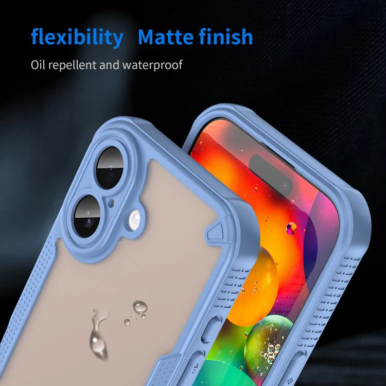 For iPhone 18 Armor Glaze PC Hybrid TPU Phone Case(Blue) - Image 8