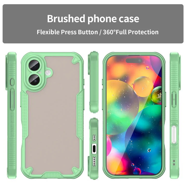 For iPhone 18 Armor Glaze PC Hybrid TPU Phone Case(Green) - Image 2