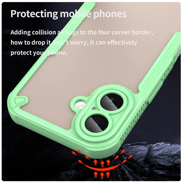 For iPhone 18 Armor Glaze PC Hybrid TPU Phone Case(Green) - Image 4