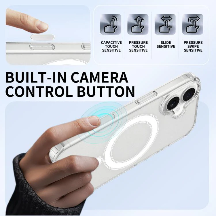 For iPhone 18 Camera Control Button Integrated MagSafe Clear Phone Case(Transparent) - Image 7