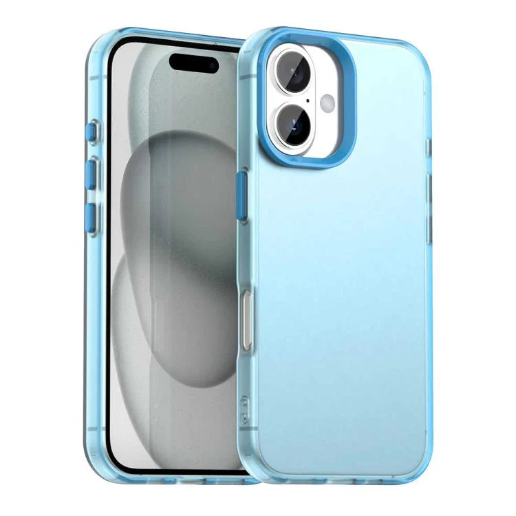 For iPhone 18 Candy PC Hybrid TPU Shockproof Phone Case(Blue)