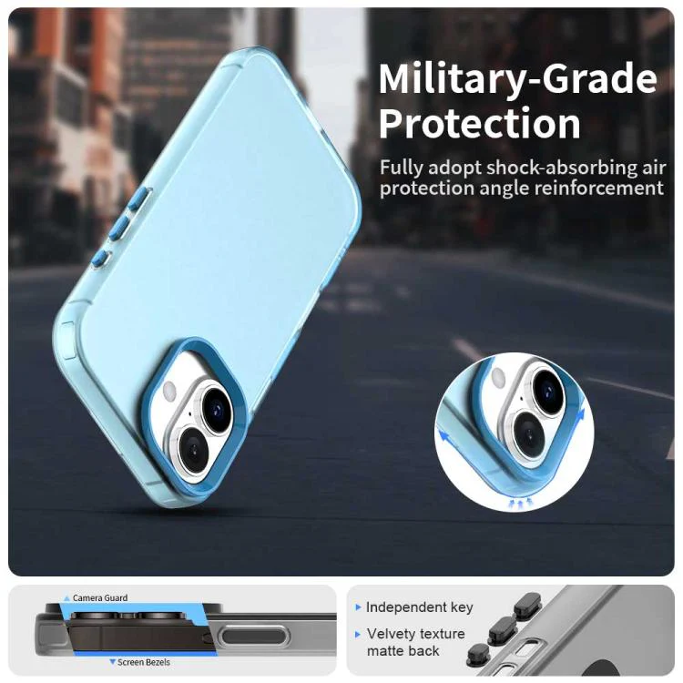 For iPhone 18 Candy PC Hybrid TPU Shockproof Phone Case(Blue) - Image 2