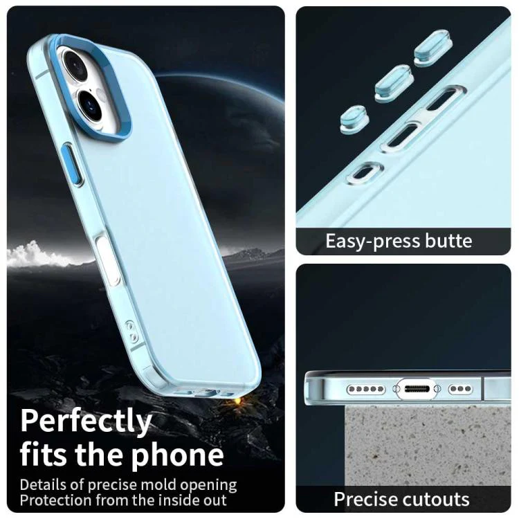 For iPhone 18 Candy PC Hybrid TPU Shockproof Phone Case(Blue) - Image 3