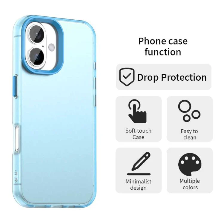 For iPhone 18 Candy PC Hybrid TPU Shockproof Phone Case(Blue) - Image 4