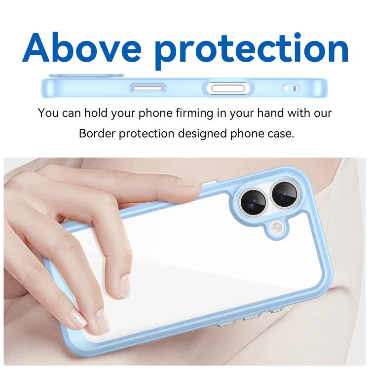 For iPhone 18 Colorful Series Acrylic + TPU Phone Case(Blue) - Image 4