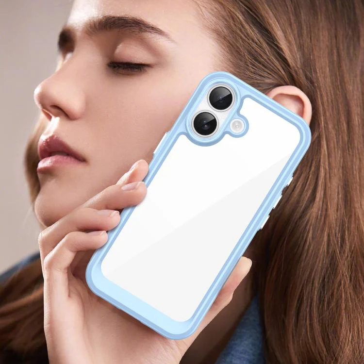 For iPhone 18 Colorful Series Acrylic + TPU Phone Case(Blue) - Image 7