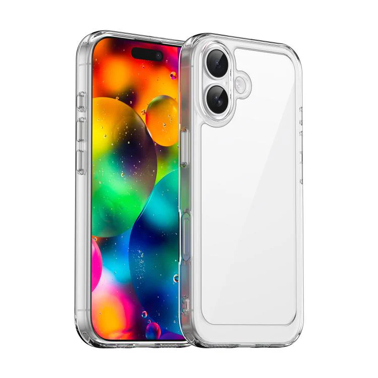 For iPhone 18 Colorful Series Acrylic + TPU Phone Case(Transparent)
